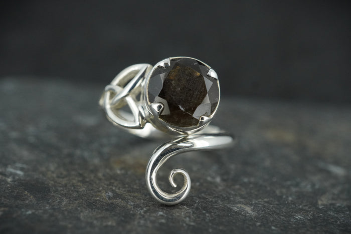 Cairngorm Quartz Sterling Silver Celtic Ring image 0