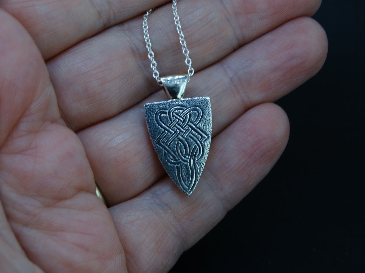 Fancy Trillion Scottish Sapphire, Elie Ruby and Diamond Pendant image 5