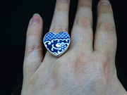 Old Willow Swirls Sterling Silver Heart Ring image 1