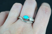 Sleeping Beauty Turquoise Sterling Silver Serpent Ring image 1