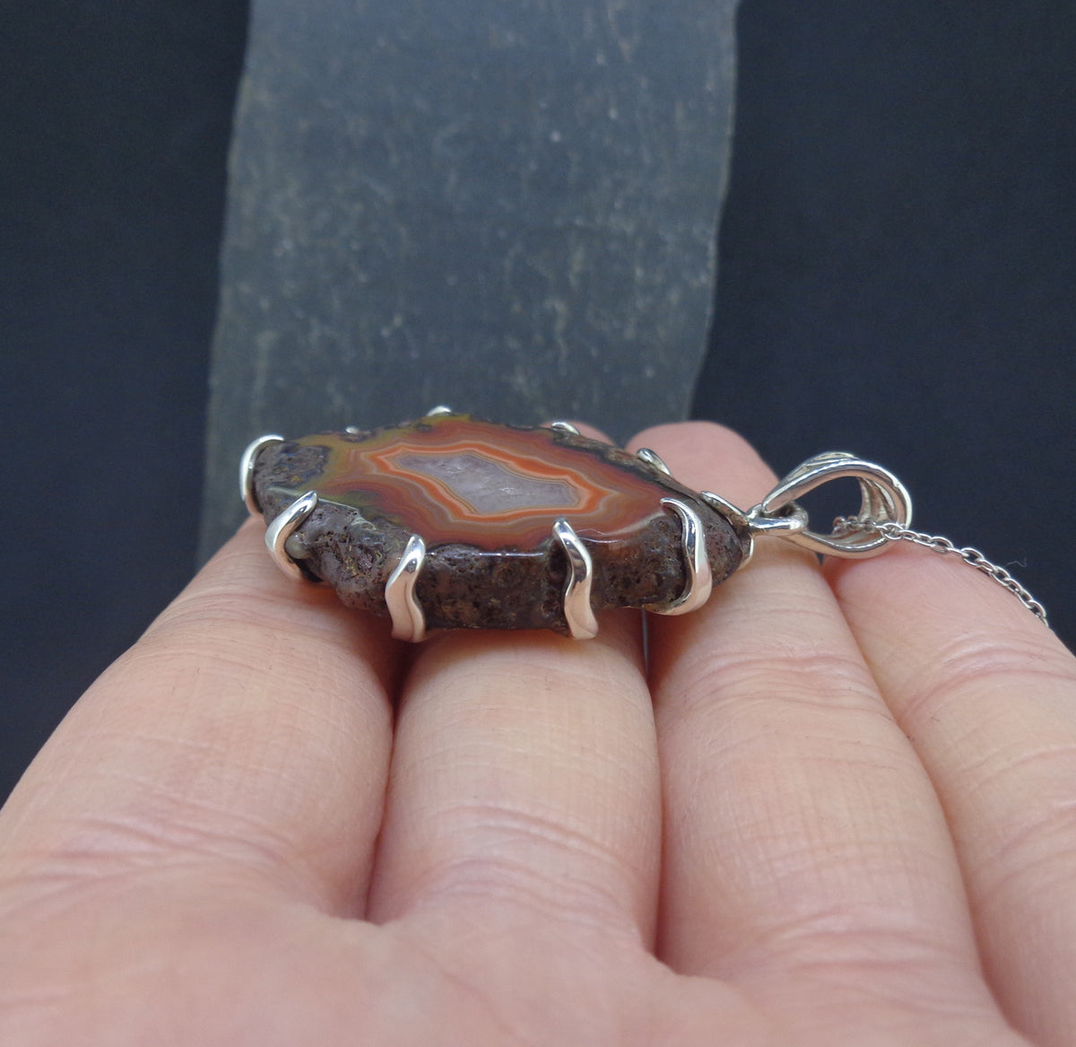 Botswana Agate Sterling Silver Pendant image 3
