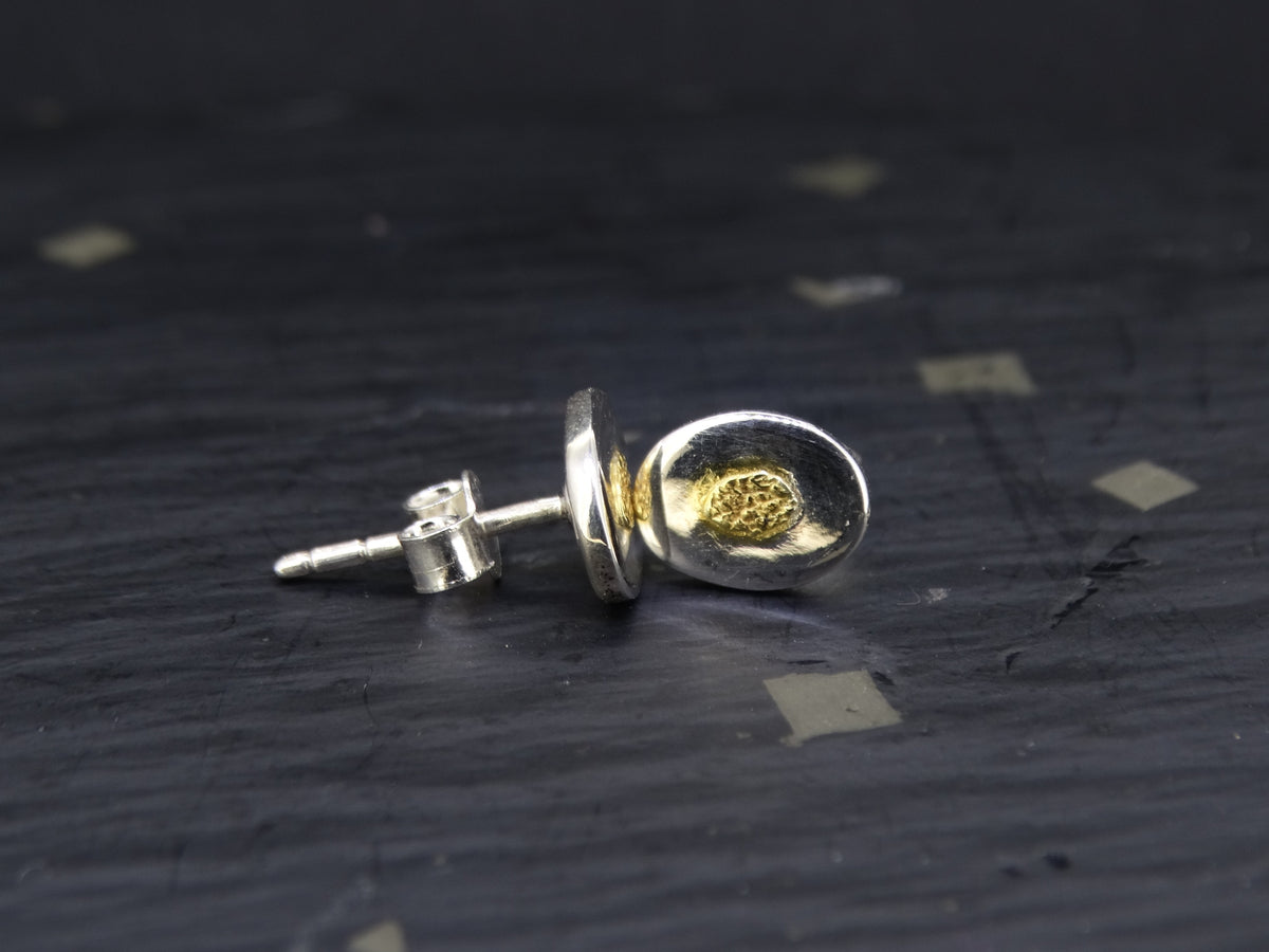 Gold Nugget Sterling Silver Stud Earrings image 3