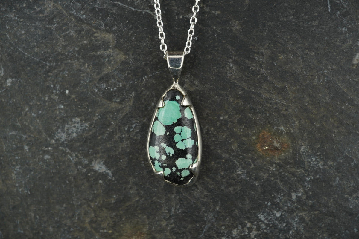 Asian Turquoise Sterling Silver Pendant image 0