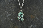 Asian Turquoise Sterling Silver Pendant image 0