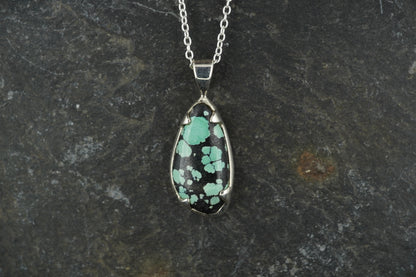 Asian Turquoise Sterling Silver Pendant image 0