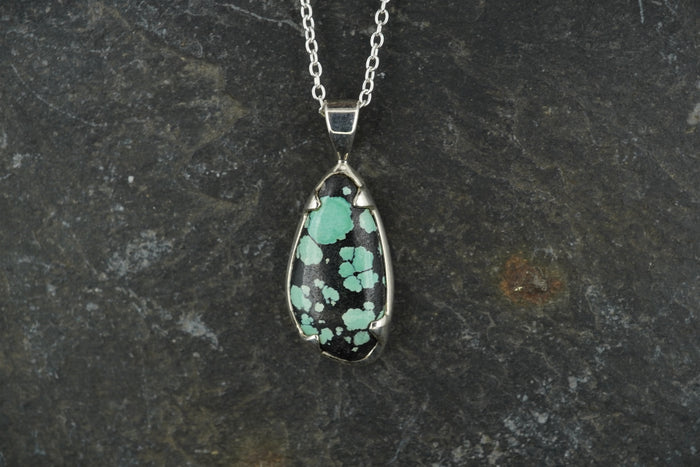 Asian Turquoise Sterling Silver Pendant image 0
