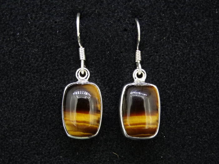 Tiger's Eye Sterling Silver Drop Earrings image 0