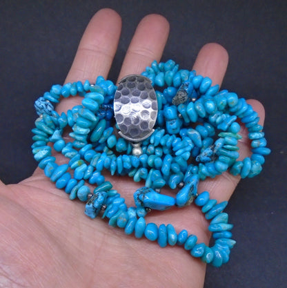 Turquoise Sterling Silver Nugget Necklace