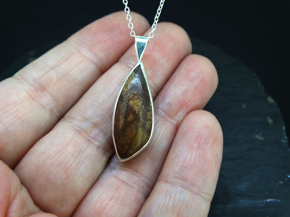 Arthur's Seat Jasper Sterling Silver Fancy Cut Pendant image 1
