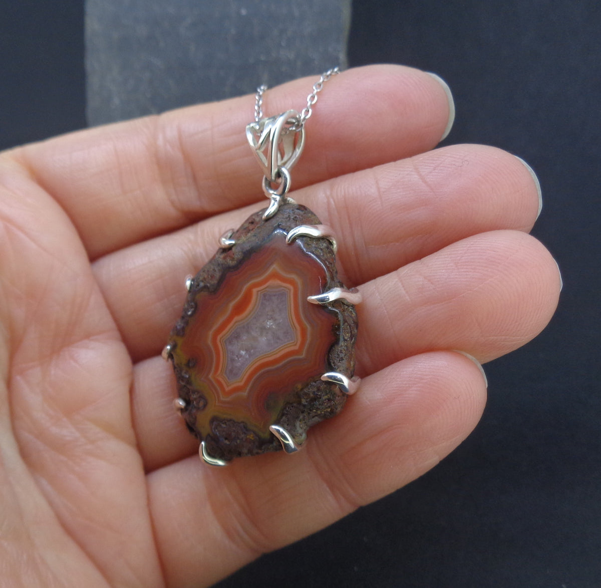 Botswana Agate Sterling Silver Pendant image 6