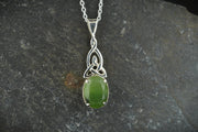 Rare New Zealand Jade Celtic Sterling Silver Pendant image 0