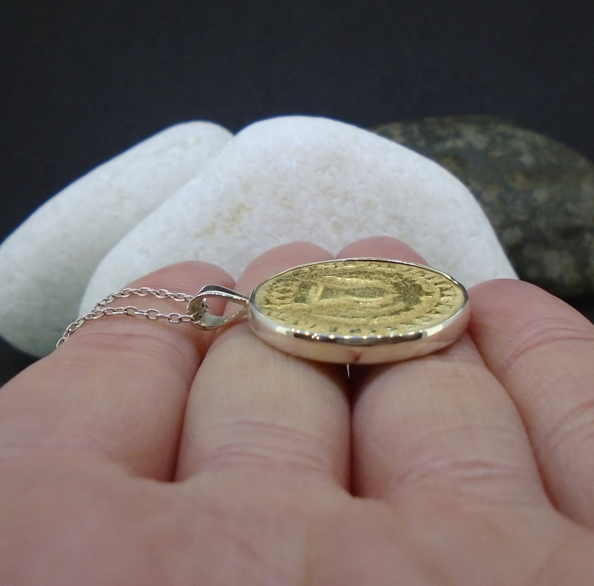 Bawbee Coin 24ct Gold Plated Sterling Silver Pendant image 4