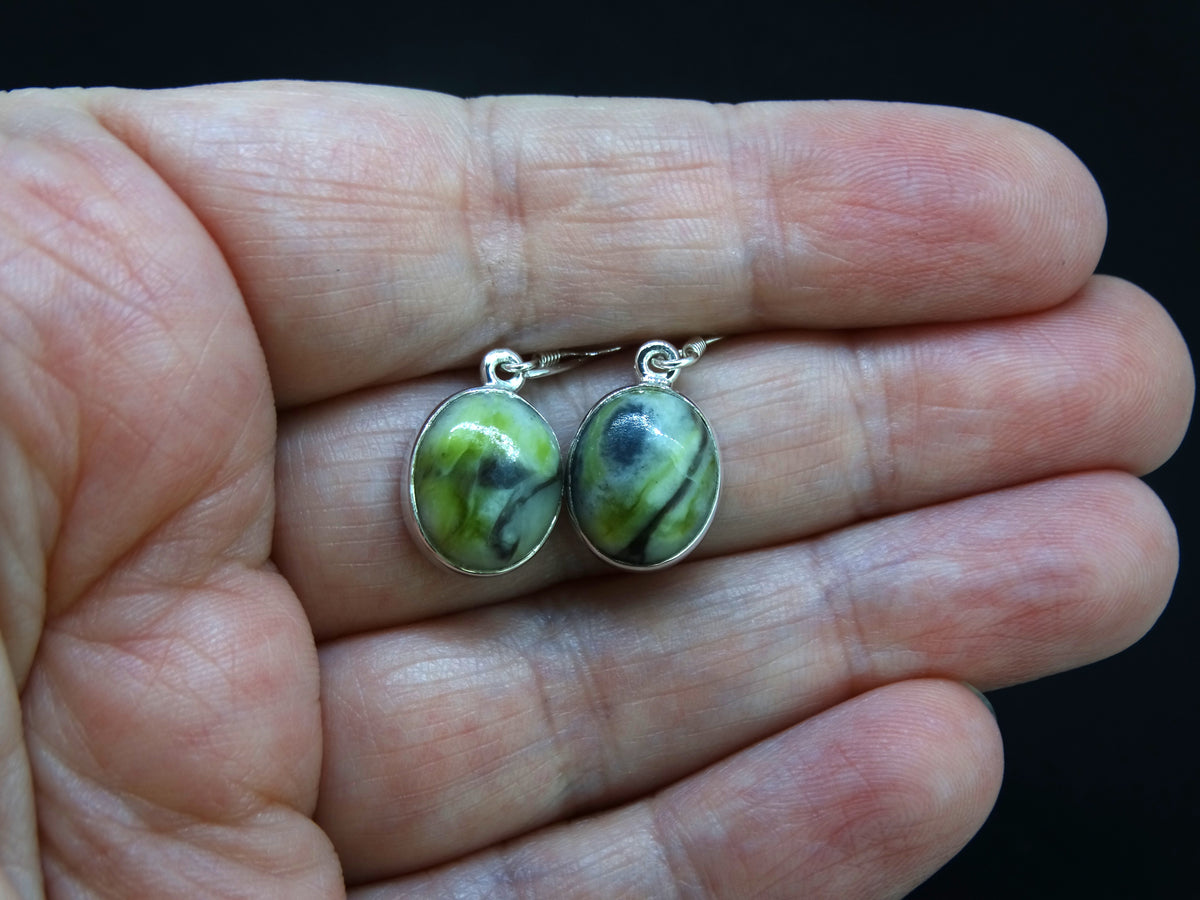Skye Marble Sterling Silver Small Oval Earrings image 1