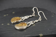 Ammonite Sterling Silver Celtic Drop Earrings image 2