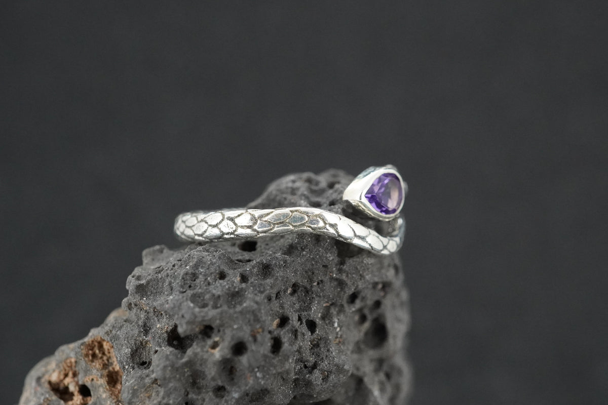 Amethyst Sterling Silver Serpent Ring image 2