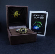 'Sæla' Scottish Sapphire, Garnet & Diamond Scottish Gold Sterling Silver Ring image 10