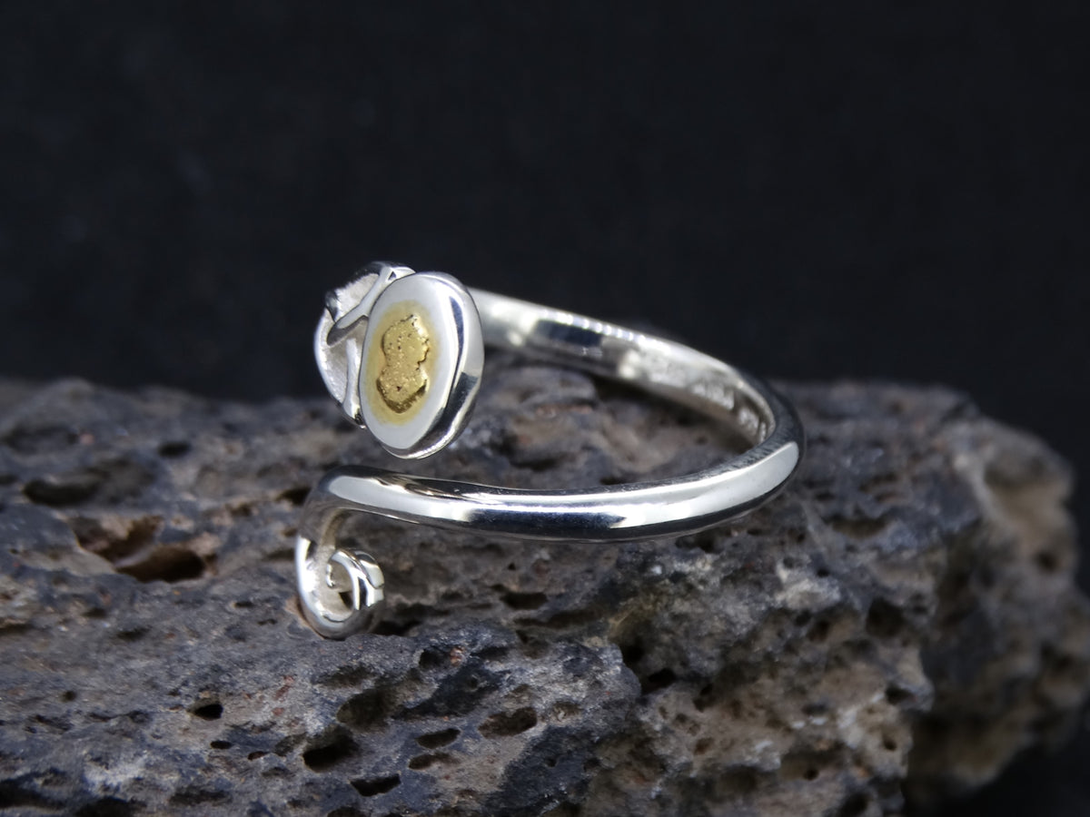 Gold Nugget Sterling Silver Celtic Wrap Ring image 4