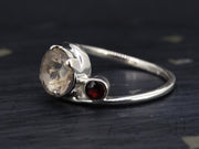 Perthshire Smoky Quartz and Garnet Sterling Silver Ring image 3