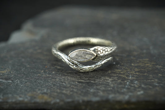 Orrock 'Diamond' Sterling Silver Serpent Ring image 0