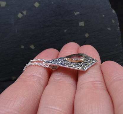 Perthshire Smoky Quartz in a Scottish Gold & Sterling Silver Pendant image 4