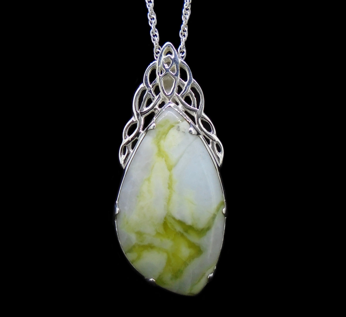 Highland Marble Celtic Waterfall Sterling Silver Pendant image 0