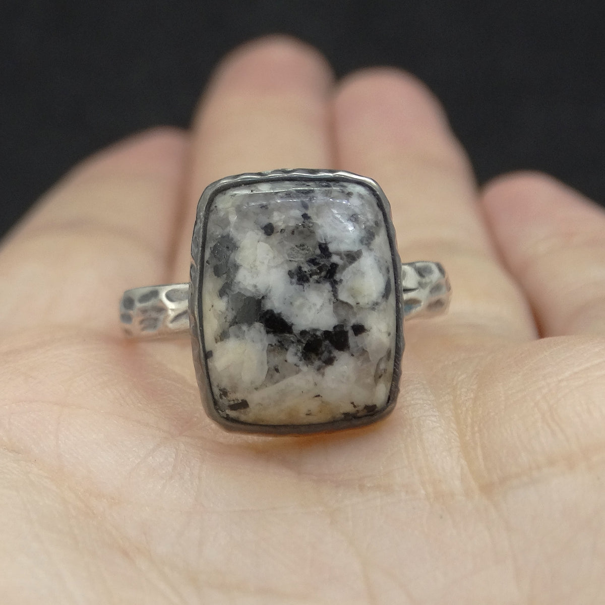 Edinburgh Cobblestone Hammered Effect Sterling Silver Ring image 1