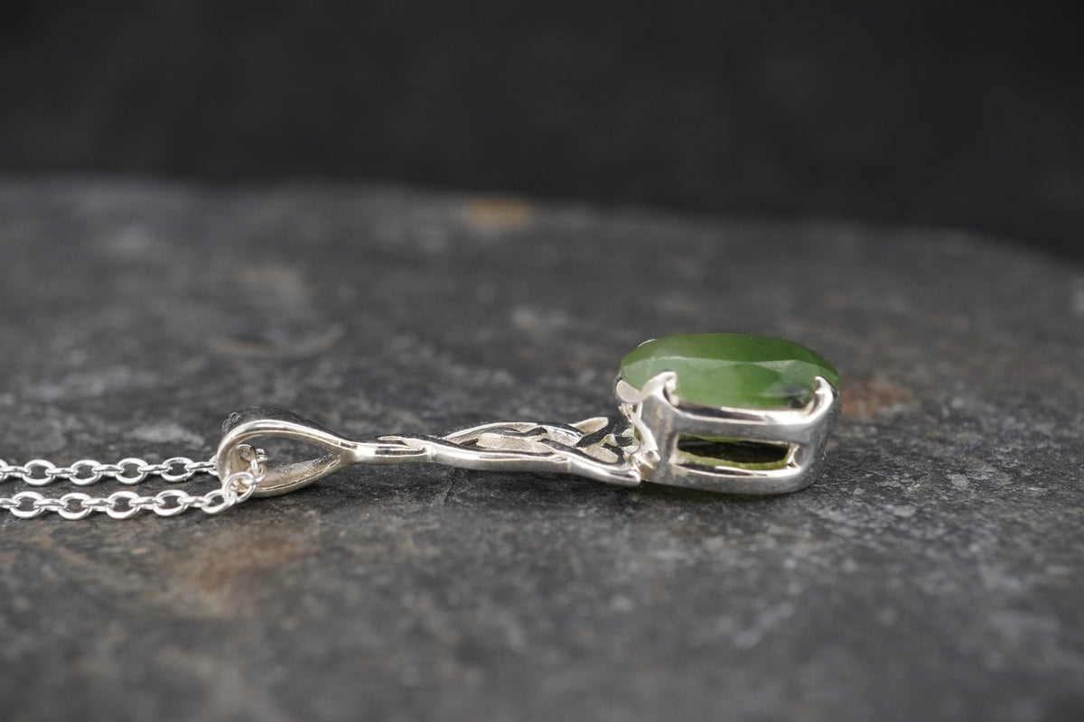 Rare New Zealand Jade Celtic Sterling Silver Pendant image 2