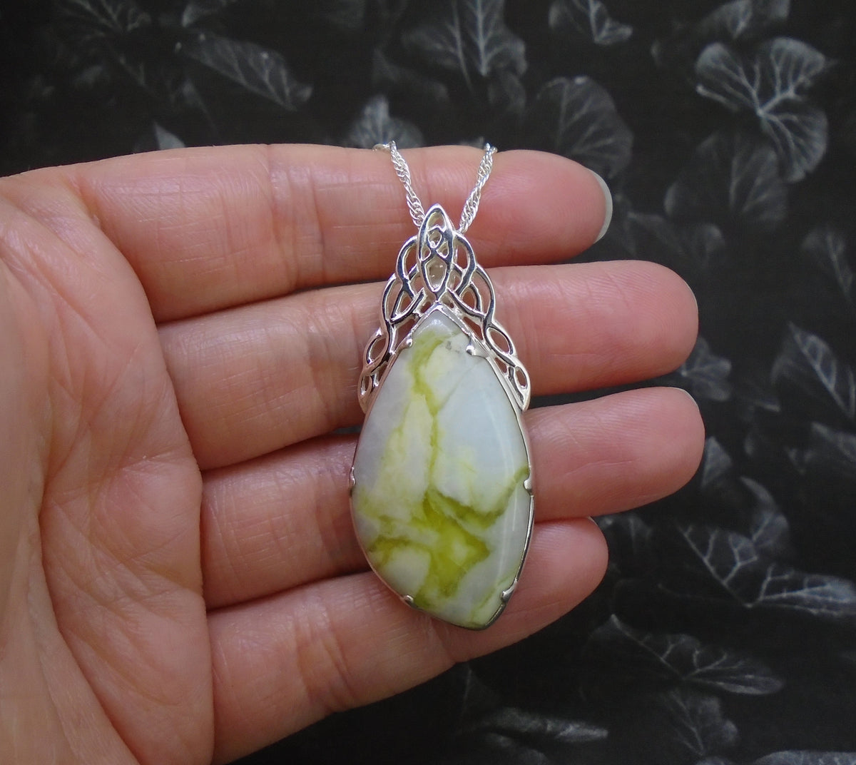 Highland Marble Celtic Waterfall Sterling Silver Pendant image 1