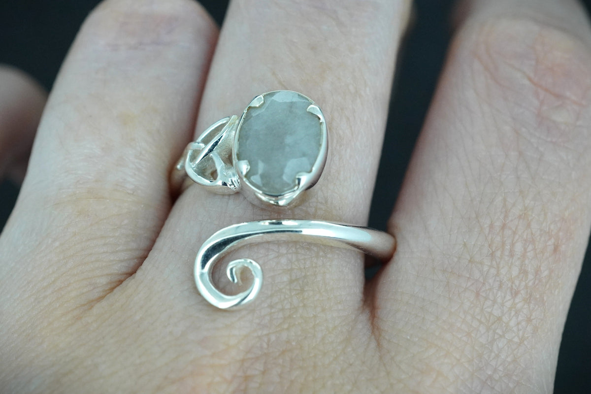 Cairngorm Quartz Sterling Silver Celtic Ring image 1