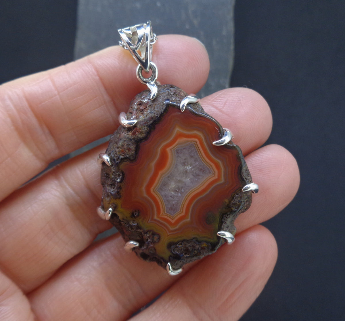 Botswana Agate Sterling Silver Pendant image 4