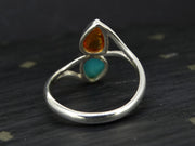 Baltic Amber and Turquoise Sterling Silver Ring image 4