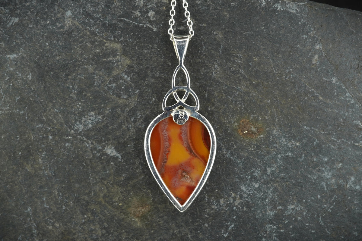 Burn Anne Agate Sterling Silver Celtic Pendant image 4
