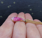 Rare Tugtupite Gemstone 18ct Gold & Sterling Silver Pendant image 5