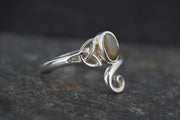 Cairngorm Quartz Sterling Silver Celtic Ring image 3