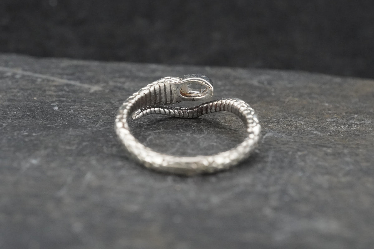 Herkimer Diamond Sterling Silver Celtic Serpent Ring image 4