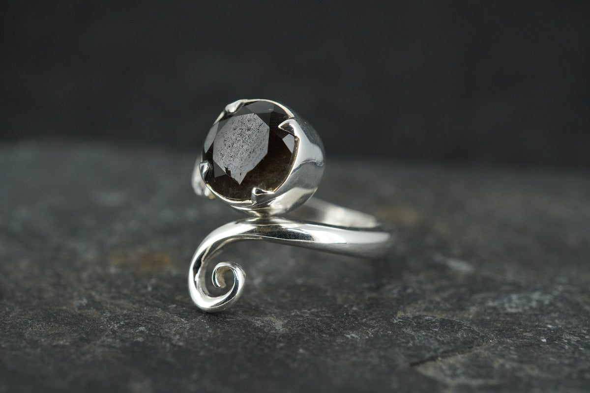Cairngorm Quartz Sterling Silver Celtic Ring image 2