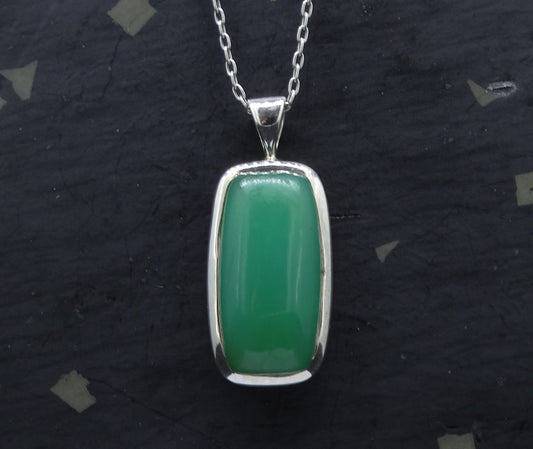 Jelly Chrysoprase Sterling Silver Pendant image 0