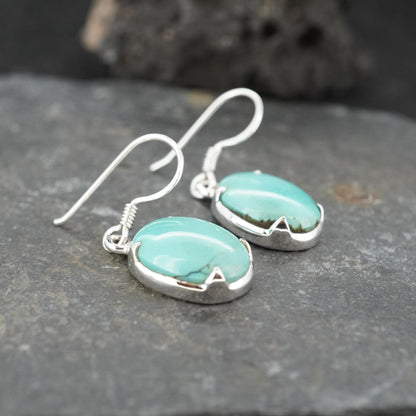 Asian Turquoise Sterling Silver Drop Earrings image 2
