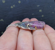 'Ròs tearc' Scottish Pink Tourmaline on a Scottish Gold & Silver Pendant image 6