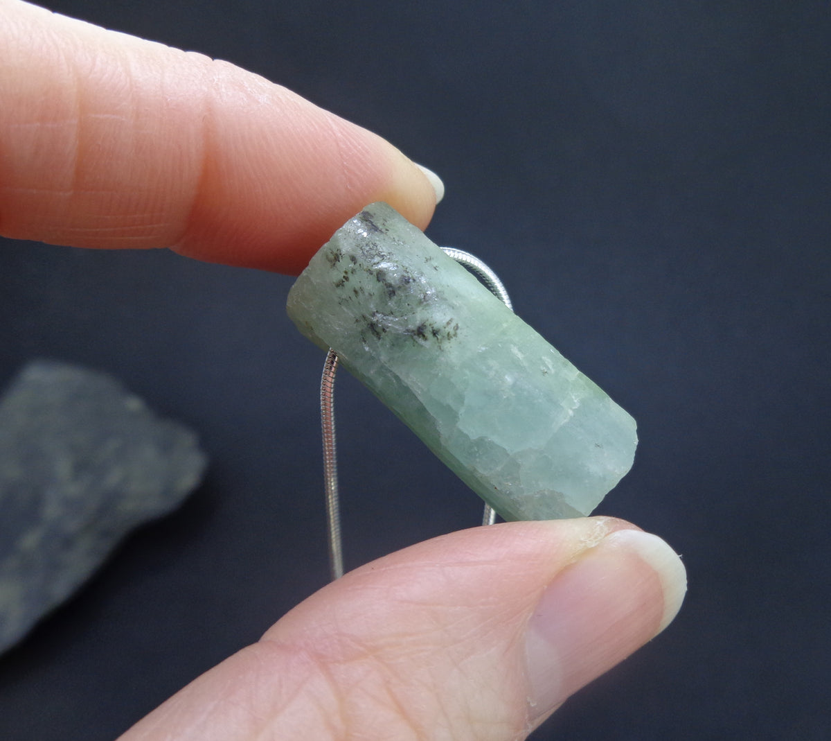 Rough Aquamarine Sterling Silver Necklace image 8