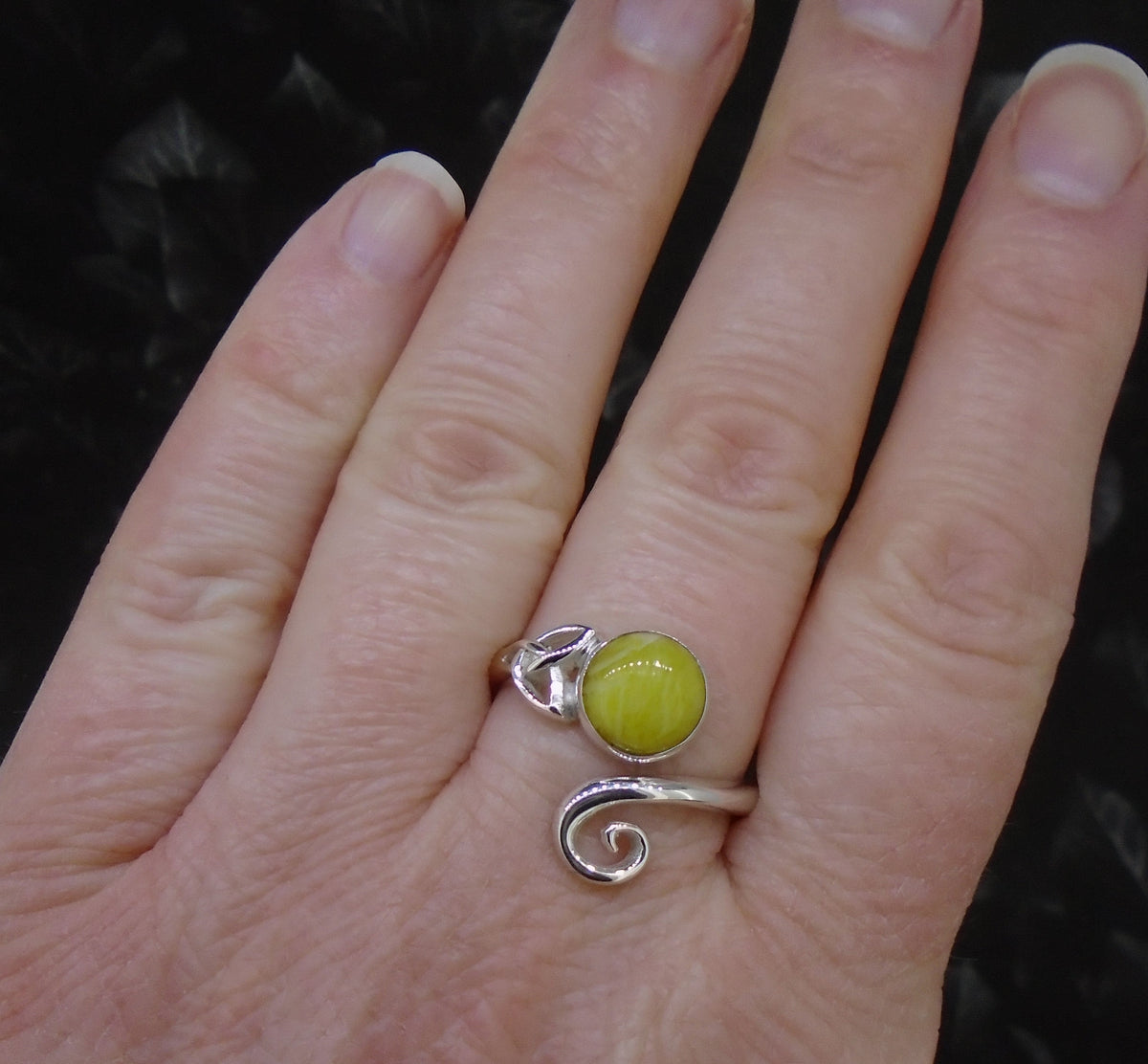 Highland Marble Celtic Knot Sterling Silver Ring image 1