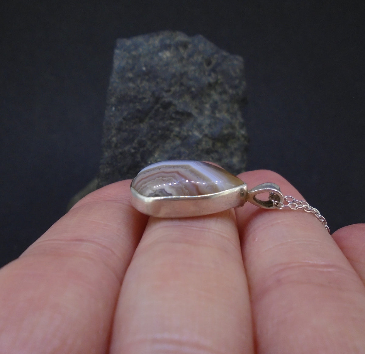 Botswana Agate Sterling Silver Pendant image 4