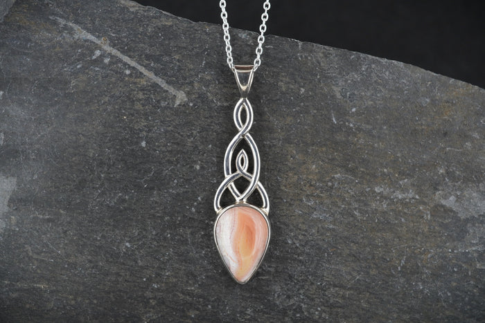 Scottish Fife Agate Sterling Silver Celtic Pendant image 0