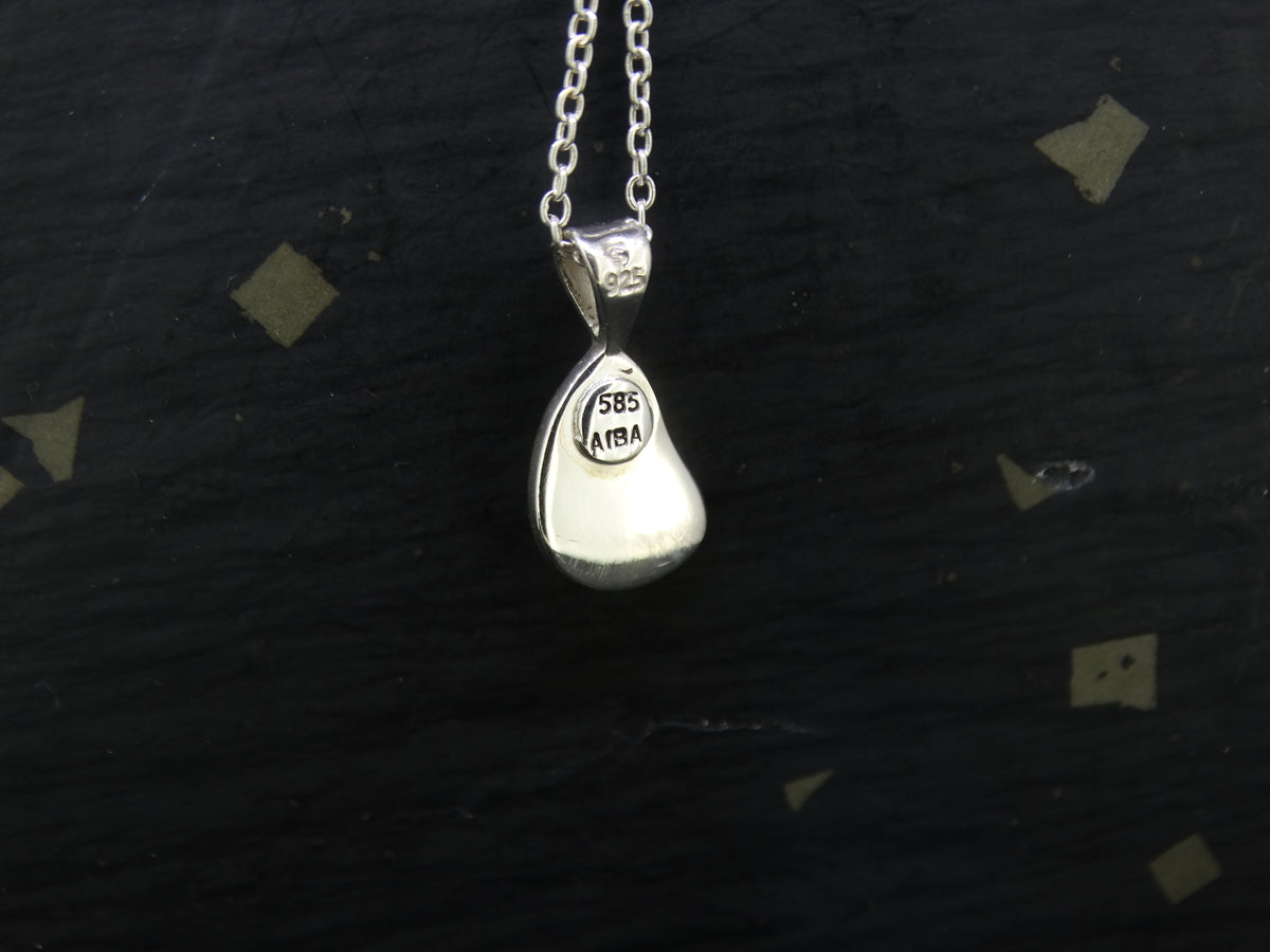 Gold Nugget Sterling Silver Pendant - 17x8mm image 4