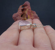 Faceted Rose Quartz Sterling Silver Pendant image 3