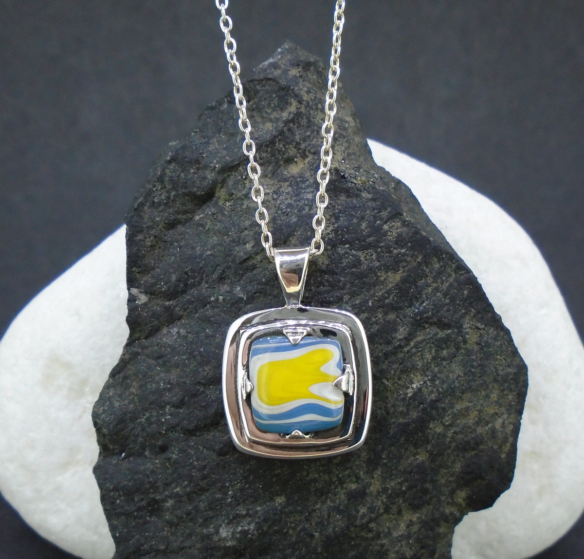 Fordite Sterling Silver Pendant image 2