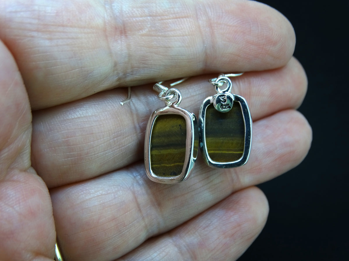 Tiger's Eye Sterling Silver Drop Earrings image 4