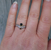 Isle of Lewis Sapphire & Elie Ruby in 18ct Scottish Gold & Sterling Silver Ring image 1