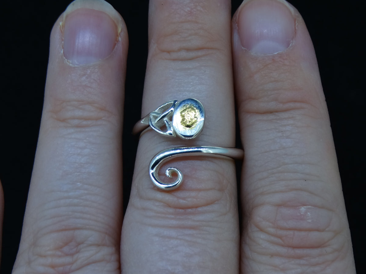 Gold Nugget Sterling Silver Celtic Wrap Ring image 2