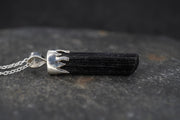 Black Tourmaline Shard Sterling Silver Pendant image 3